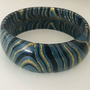 Vintage Indian Hand Painted Wood Bangle